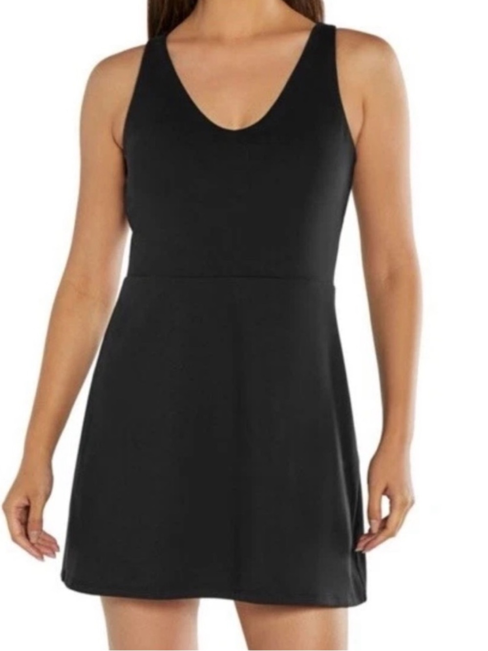 GAPFit Black V‑Neck Mini Dress